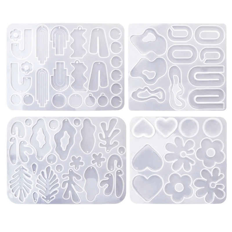 4Pcs Silicone Earring Molds for Epoxy Resin Crafts