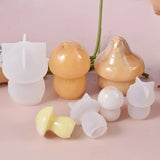 4Pcs Mushroom Candle Silicone Moulds DIY Mushroom Ornaments Keychain Charm