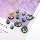 4Pcs Abalone Shell Drop Shape Leaf Beads 8-20mm Charm DIY Necklace Earrings