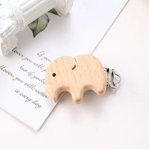 4Pcs Natural Animal Pattern Baby Pacifier Clip