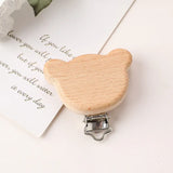 4Pcs Natural Animal Pattern Baby Pacifier Clip