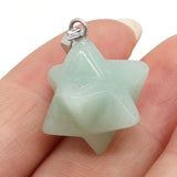4Pcs Natural Stone Merkaba Pendant Malachite Opal Reiki Heal Crystal
