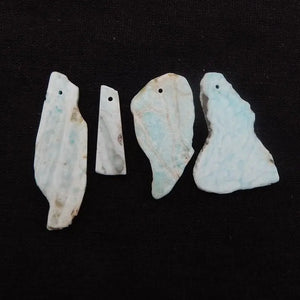 4Pcs Larimar Pendant Beads Natural Stone Semiprecious Jewelry