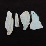 4Pcs Larimar Pendant Beads Natural Stone Semiprecious Jewelry