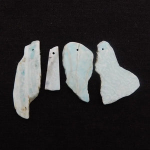 4Pcs Larimar Pendant Beads Natural Stone Semiprecious Jewelry
