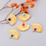 4Pcs Natural Stone Bohemia Charm Tassel Rhinestone Pendants