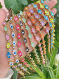 Colorful Drip Oil Metal Hand Chain Bangle Bracelet Punk Eye Statement Jewelry