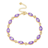 4Pcs Evil Eye Bangle Bracelet Drip Oil Statement Wedding Jewelry