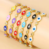 4Pcs Evil Eye Bangle Bracelet Drip Oil Statement Wedding Jewelry