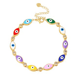 4Pcs Evil Eye Bangle Bracelet Drip Oil Statement Wedding Jewelry