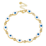 4Pcs Evil Eye Bangle Bracelet Drip Oil Statement Wedding Jewelry