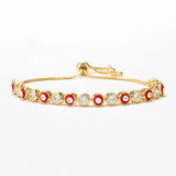 4Pcs Eye Bracelet Enamel Zircon Adjustable Copper Plated Jewelry