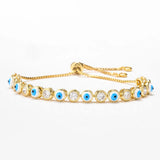 4Pcs Eye Bracelet Enamel Zircon Adjustable Copper Plated Jewelry