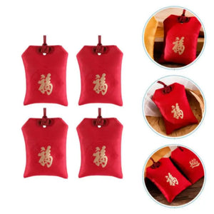 4Pcs Chinese Good Lucky Fu Bag Scented Sachet Gift Storage Bags