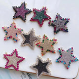 4Pcs Pave CZ Star Pendant Necklace Charm, Colorful Cubic Zirconia Star Charms