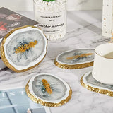 4Pcs Geode Coaster Silicone Molds with Stand, DIY Resin Coaster Molds