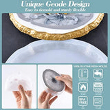 4Pcs Oval Geode Coaster Silicone Molds with Stand