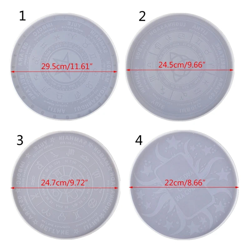 Astrology Zodiac Pendulum Mat Resin Mold Witchcraft Tool