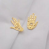 4Pcs Raw Brass Third Eye Charm Hamsa Hand Pendant