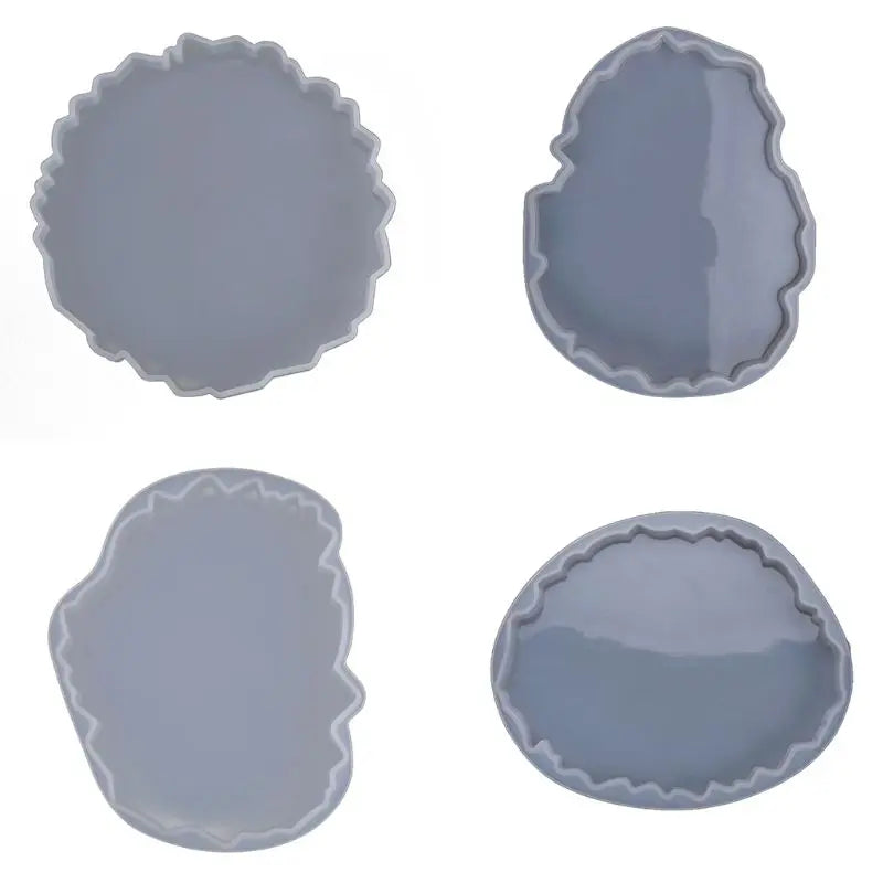 4Pcs Resin Coaster Silicone Molds DIY Craft Making