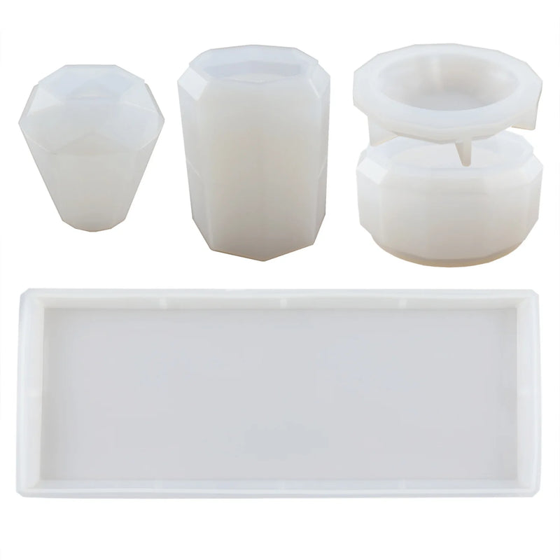 4Pcs Resin Molds for Bathroom Accessories Set, Silicone Molds for Resin Casting