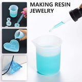 4Pcs Reusable Silicone Resin Kit Cups Tools Sticks Spoon UV Epoxy Jewelry