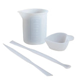 4Pcs Reusable Silicone Resin Kit Cups Tools Sticks Spoon UV Epoxy Jewelry