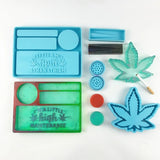 4Pcs Makeup Storage Tray Ashtray Epoxy Resin Mold Herb Spice Grinder Mould