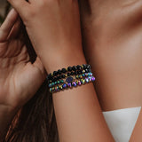 4Pcs/Set Colorful Plated Quartzs Stone Bracelets Natural Druzy Charm Men Women