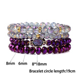 4Pcs/Set Colorful Plated Quartzs Stone Bracelets Natural Druzy Charm Men Women