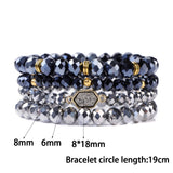 4Pcs/Set Colorful Plated Quartzs Stone Bracelets Natural Druzy Charm Men Women