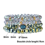 4Pcs/Set Colorful Plated Quartzs Stone Bracelets Natural Druzy Charm Men Women