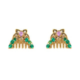4Pcs/Set Cartoon Characters Silver Needle Stud Earrings for Women Piercing