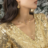4Pcs/Set Christmas Theme Necklaces for Women Girl Xmas Party Jewelry