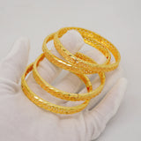 4Pcs Dubai Bangle Bracelet For Women Wedding Jewelry Set