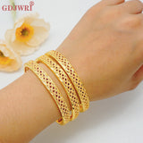 4Pcs Dubai Bangle Bracelet For Women Wedding Jewelry Set