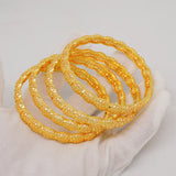 4Pcs/Set Dubai Bangle Bracelet For Women Wedding Jewelry Gift