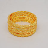 4Pcs/Set Dubai Bangle Bracelet For Women Wedding Jewelry Gift