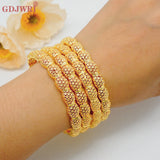 4Pcs/Set Dubai Bangle Bracelet For Women Wedding Jewelry Gift