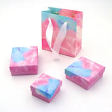 4Pcs/Set Earrings Box Craft Paper Tote Bags Carrying Cases For Jewelry Making