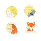 4Pcs Enamel Pins Animal Scientific Notation Brooches Cartoon Badges