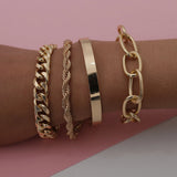 Plated Snake Chain Bracelets Bangle Set for Women