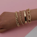 Plated Snake Chain Bracelets Bangle Set for Women