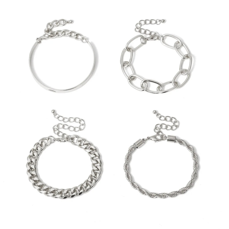 Plated Snake Chain Bracelets Bangle Set for Women
