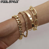 Plated Snake Chain Bracelets Bangle Set for Women