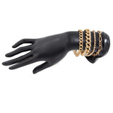4Pcs/Set Rhinestone Bracelets Set Bangle Men & Women Adjustable Crystal Charm