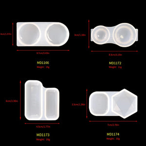 4Pcs Organ Pendant Epoxy Resin Molds Jewelry Organizer Silicone Craft Art