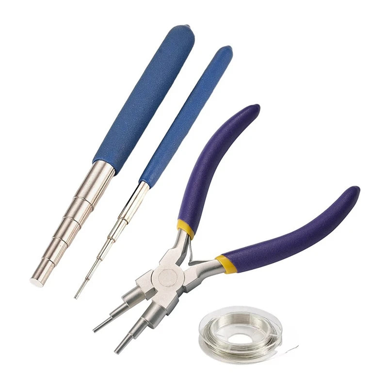 4Pcs Wire Wrapping Tool Set for DIY Jewelry Making with 10 Size Loops