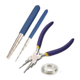 4Pcs DIY Jewelry Making Tool Set with Wire Wrapping and Round Nose Pliers