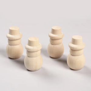4Pcs Wooden Doll snowman Ornaments DIY Crafts Party Decor Gift Home Jewelry